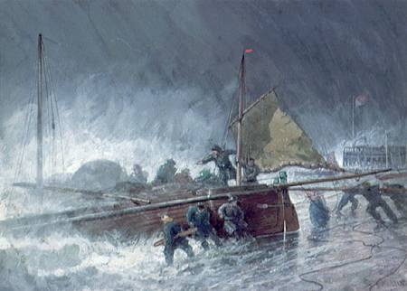 Deal Lugger Putting off in a Storm from Henry Andrews
