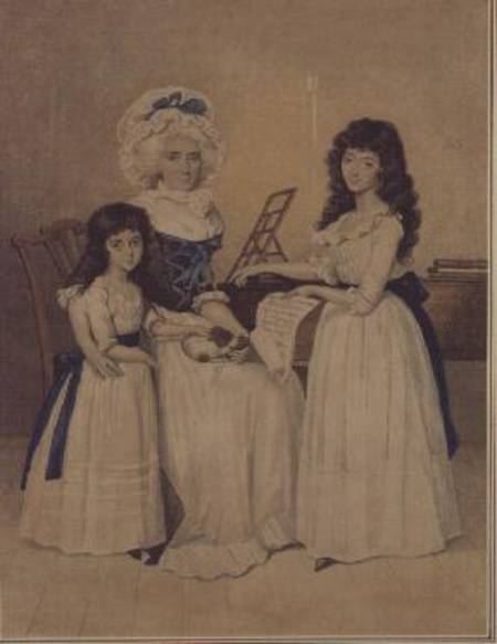 The Mansion of Peace: Mrs Campell and her two Daughters beside a Pianoforte from Henry Edridge
