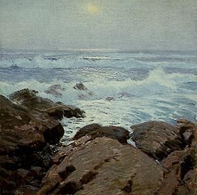 Moonrise over the sea from Henry Hobart Nichols