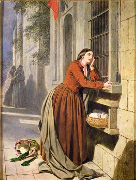Mother Depositing Her Child in the Foundling Hospital in Paris from Henry Nelson O'Neill