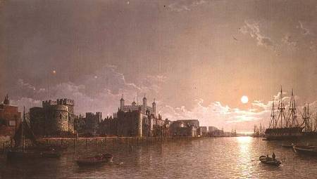 The Thames by Moonlight with Traitors' Gate and the Tower of London from Henry Pether