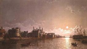 The Thames by Moonlight with Traitors' Gate and the Tower of London