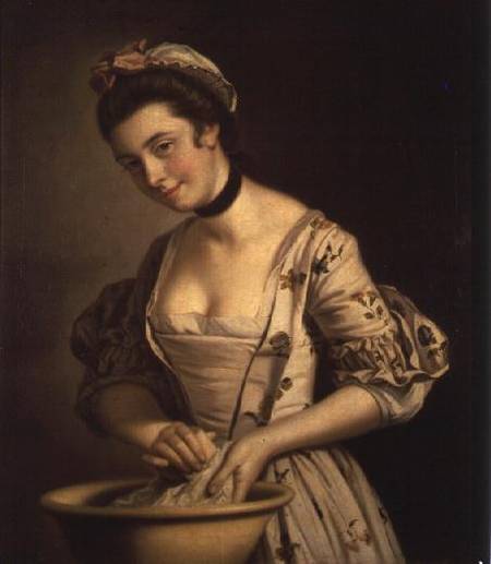 A Lady's Maid Soaping Linen from Henry Robert Morland