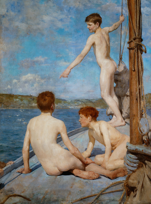 The Bathers, 1889 (oil on canvas) from Henry Scott Tuke