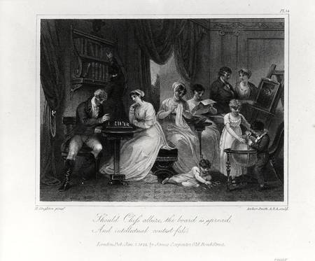 Drawing Room Scene, from 'The Social Day' by Peter Coxe, engraved by Anker Smith (1759-1819) from Henry Singleton