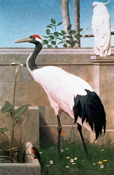Manchurian Crane, Cockatoo and Robin from Henry Stacey Marks