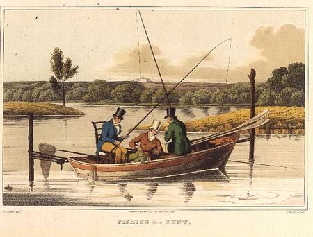 Fishing in a Punt, aquatinted by I. Clark, pub. by Thomas McLean from Henry Thomas Alken