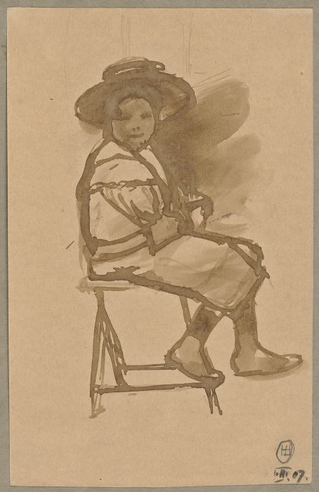 Frau mit Hut, auf einem Stuhl sitzend from Hermann Lismann