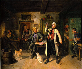 Beer test in the village inn. from Hermann Volz
