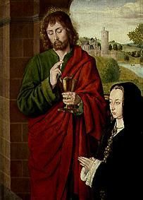Anne de Beaujeu, duchess of Bourbon, and Johannes the evangelist. from Hey, Jean  Meister von Moulins