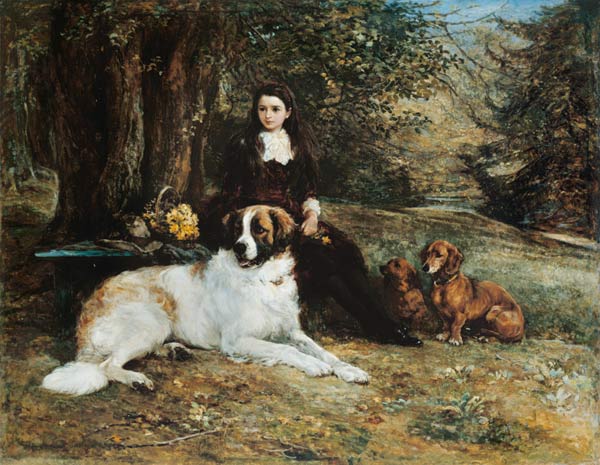Girl With Dog from Heywood Hardy