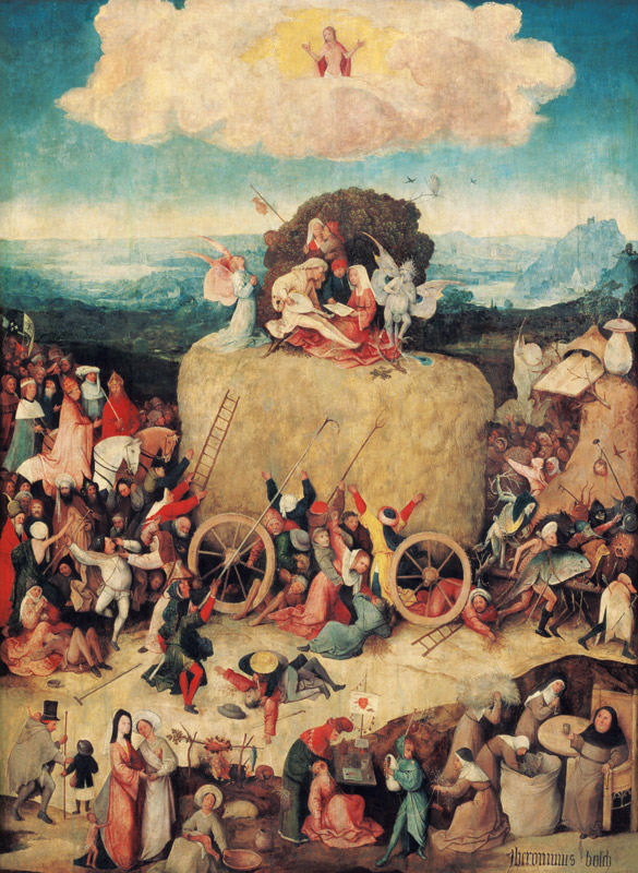 Haywain (middle panel). Triptych from Hieronymus Bosch