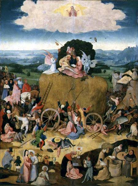The Haywain: central panel of the triptych from Hieronymus Bosch