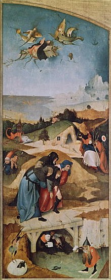 Left wing of the Triptych of the Temptation of St. Anthony (see 159327) from Hieronymus Bosch