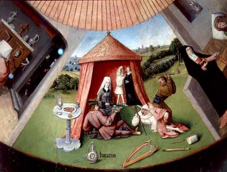 Luxury, detail from The Table of the Seven Deadly Sins and the Four Last Things from Hieronymus Bosch