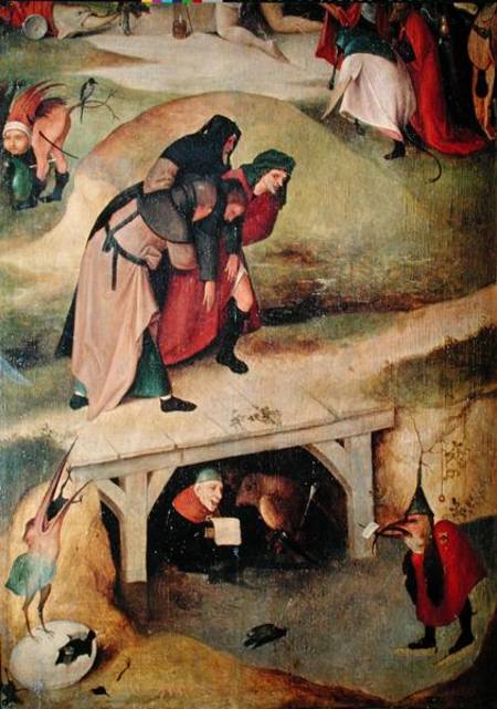Temptation of St. Anthony, detail from left hand panel of the triptych from Hieronymus Bosch