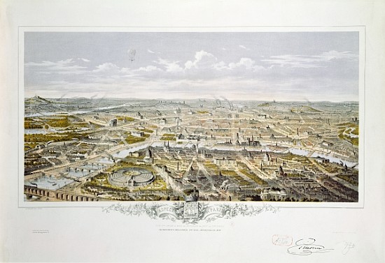 View of Paris from Bois de Boulogne, during the Universal Exhibition in 1867 from Hilaire Guesnu