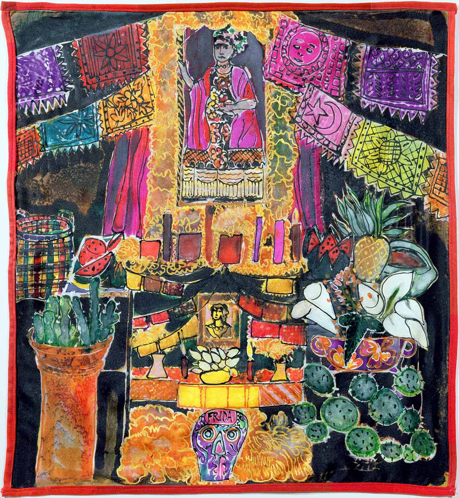 Frida Kahlo (1910-54) Shrine, 2005 (dyes on silk)  from Hilary  Simon