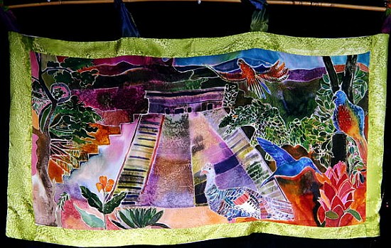Mayan Temple, 2005 (dyes on silk)  from Hilary  Simon