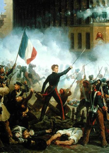 Battle in the Rue de Rohan, 28th July 1830 from Hippolyte Lecomte