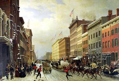 Street Scene in New York from Hippolyte Victor V. Sebron