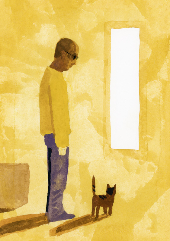 The room where the move-off has finished. A man with a cat from Hiroyuki Izutsu