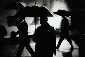 Men in the rain