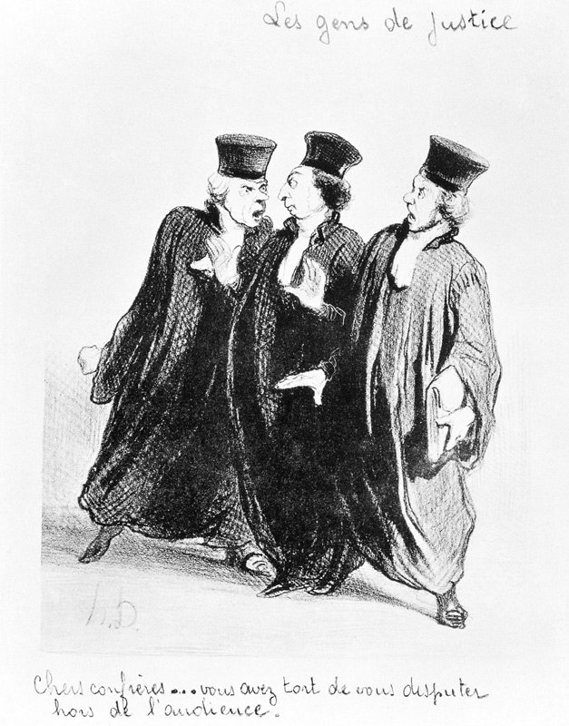 A Dispute Outside the Courtroom from the series 'Les Gens de Justice' from Honoré Daumier