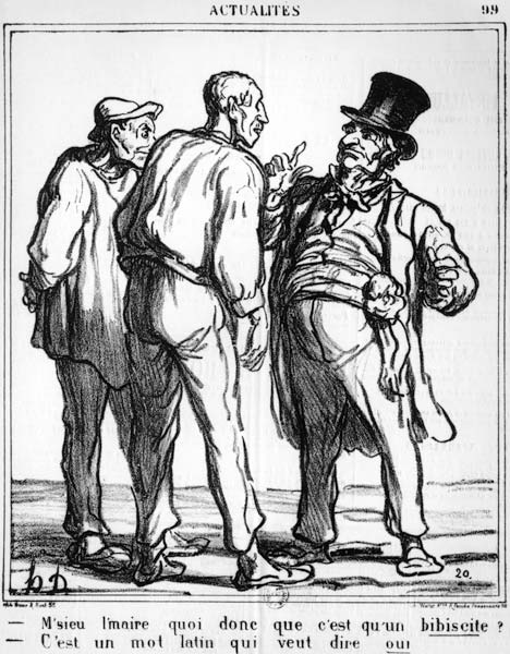 Cartoon about the plebiscite of 8th May 1870, from the Journal ''Le Charivari'' from Honoré Daumier