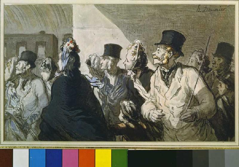 The departure of the train. from Honoré Daumier