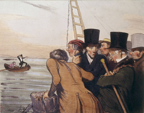 H.Daumier / Shipwreck Telemach / Litho. from Honoré Daumier