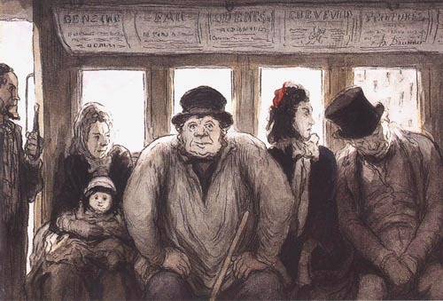 Intérieur this ' un bus from Honoré Daumier