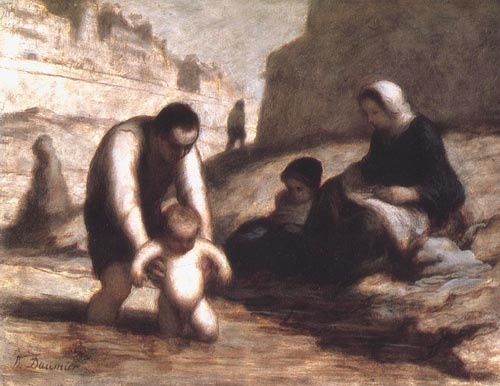 Le premier Bain from Honoré Daumier