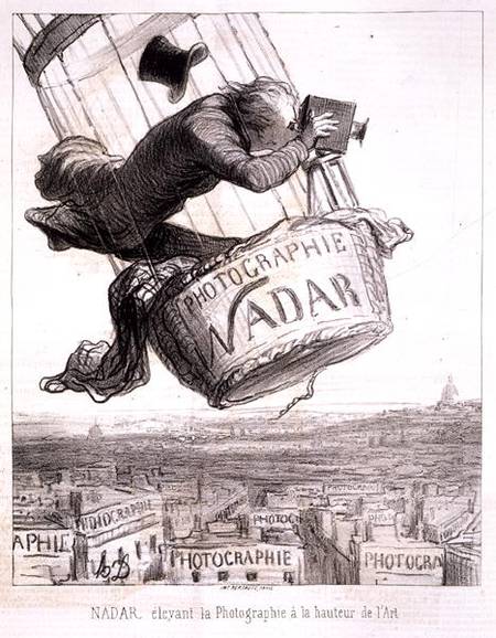 Nadar (1820-1910) elevating Photography to the height of Art from Honoré Daumier