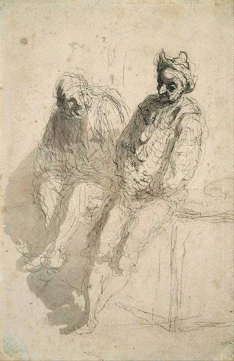 Two Saltimbanques (Deux saltimbanques) from Honoré Daumier