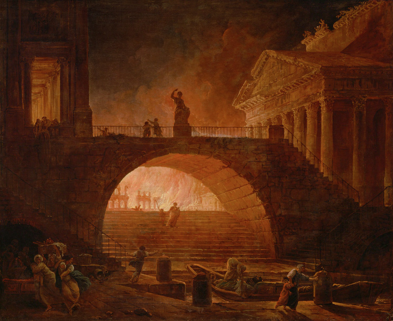 The Burning of Rome from Hubert Robert