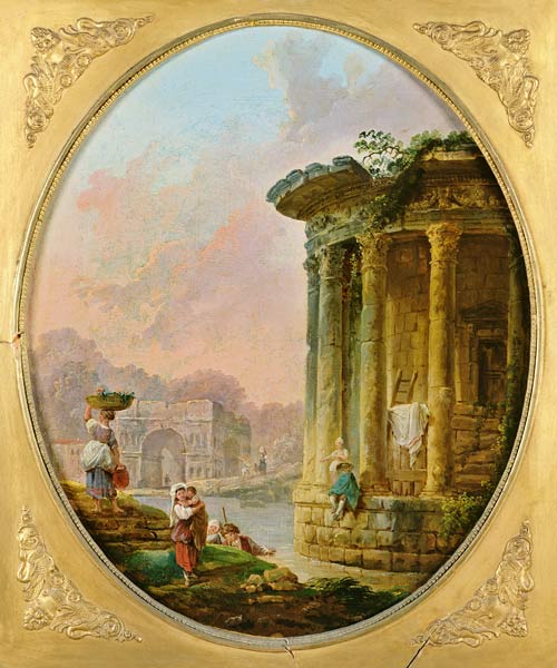 Temple of Vesta and the Arch of Janus Quadrifons from Hubert Robert
