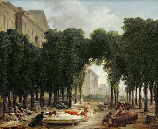 The Louvre and the gardens of the Infanta from Hubert Robert