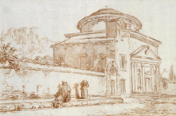 Villa Sacchetti, Rome (red chalk on paper) from Hubert Robert
