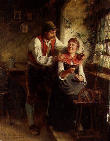 Young couple at the window