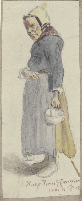 Old woman with basket from Hugo Kauffmann