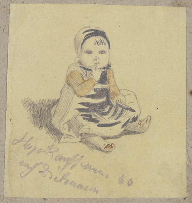 Am Boden sitzendes kleines Kind from Hugo Kauffmann