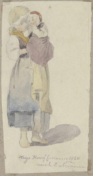 Mädchen mit Kind auf dem Arm from Hugo Kauffmann