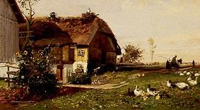 Farm with stork's nest. from Hugo Mühlig