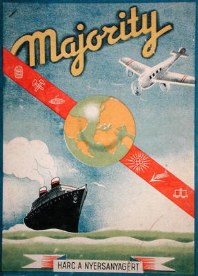 'Majority': 'The War to obtain Raw Materials in the World', Hungarian board game c.1940 (colour lith from Hungarian School, (20th century)