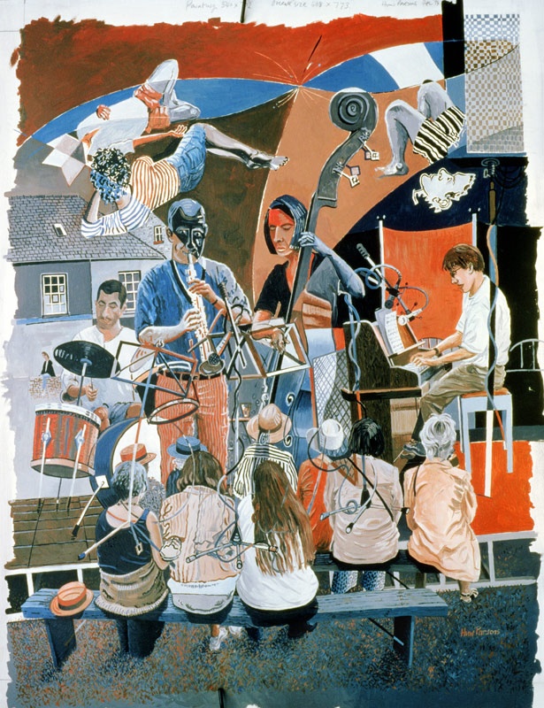The Jazz Quartet, 1994 (oil on board)  from Huw S.  Parsons