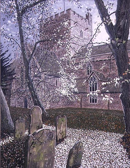 Brecon Cathedral, Autumn Day, 1992 (gouache on card)  from Huw S.  Parsons