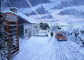 Collecting the Christmas Post at Bethlehem, Dyfed, 1995 (oil on board) 
