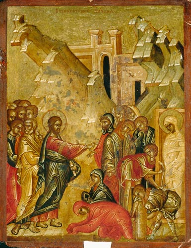 The Auferweckung of the Lazarus. from Ikone (russisch)