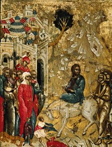 The move Jesu in Jerusalem. from Ikone (russisch)